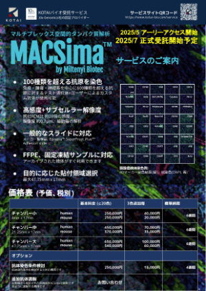 【KOTAIバイオテクノロジーズ】≪最大10件≫ マルチプレックス空間的タンパク質解析 MACSima アーリーアクセスプログラム